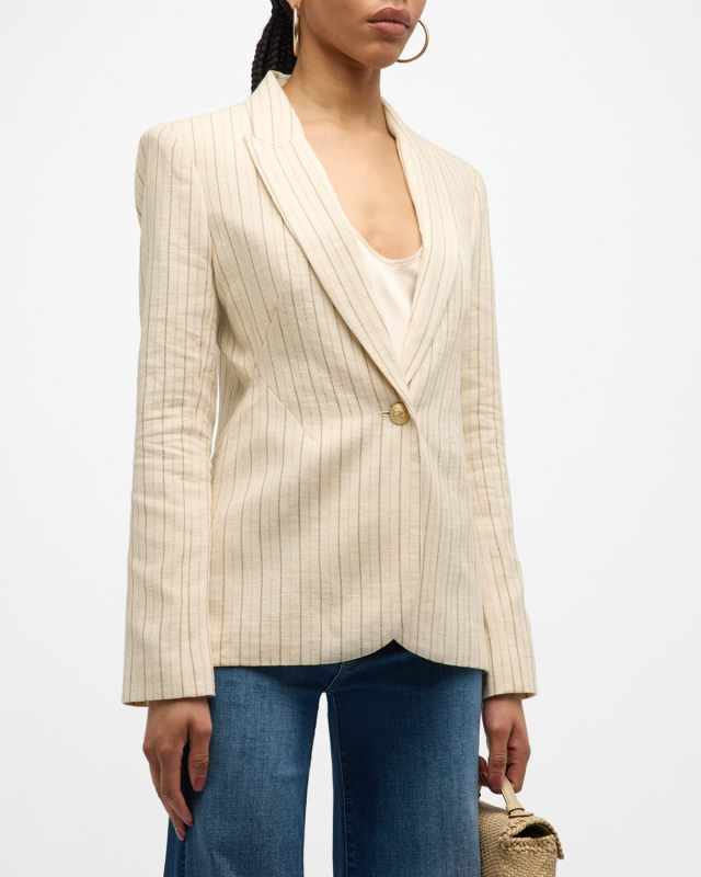 Clementine Striped Single-Breasted Blazer